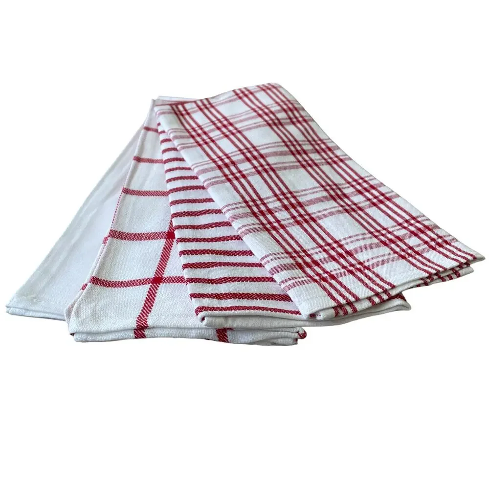 PANTRY 4pk Christmas Candy Cane Mints Kitchen Towel Set Holiday Red White New